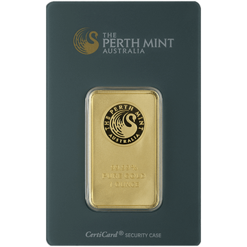 1 oz perth mint gold bar (w/ assay, gold bullion, gold bar, gold bullion bar