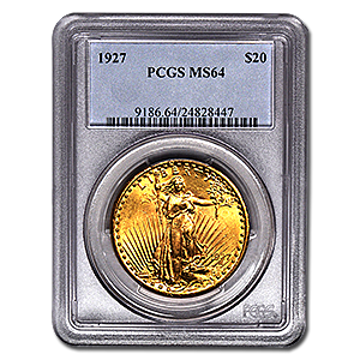 Picture of 1925 $20 Gold Saint Gaudens Double Eagle Coin MS64*
