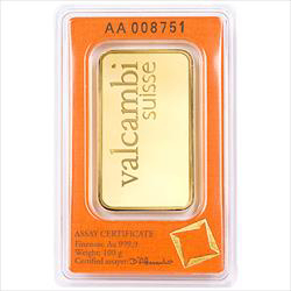 100 Gram Valcambi Gold Bar (w/ Assay) | ITM Trading™.Buy Gold & Silver ...