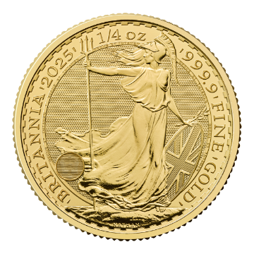 2025 1/4 oz british gold britannia coin (bu), gold bullion, gold coin, gold bullion coin