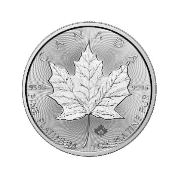 2025 1 oz canadian platinum maple leaf coin (bu), silver bullion, silver coin, silver bullion coin