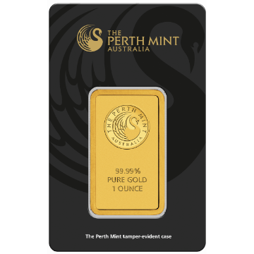 1 oz perth mint gold bar (w/ assay, gold bullion, gold bar, gold bullion bar