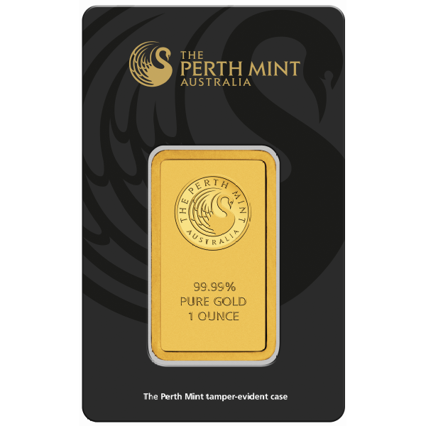 1 oz perth mint gold bar (w/ assay, gold bullion, gold bar, gold bullion bar