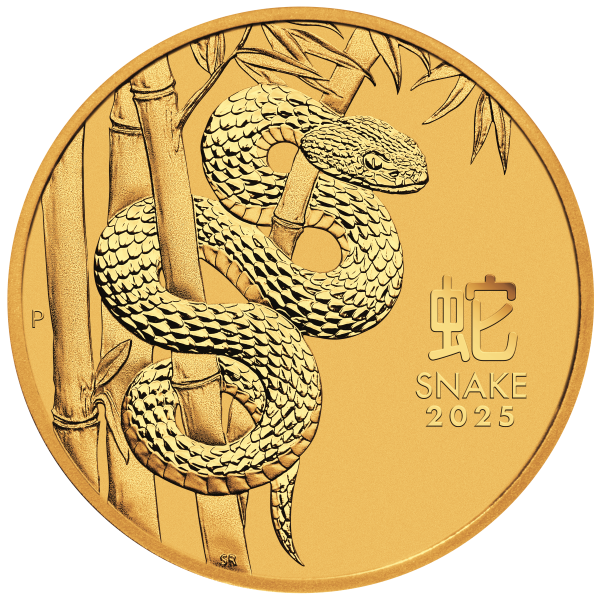 Picture of 2025 10 oz Australian Gold Snake (Lunar Series, BU) 