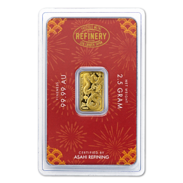 Picture of 2025 2.5 Gram Lunar Snake Asahi Gold Bar (w/ Assay)